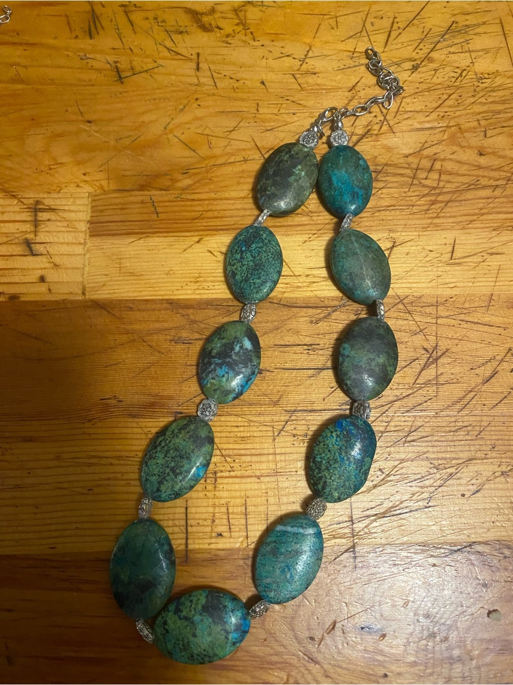 Green Turquoise Oval Bead Necklace - Women Jewelry